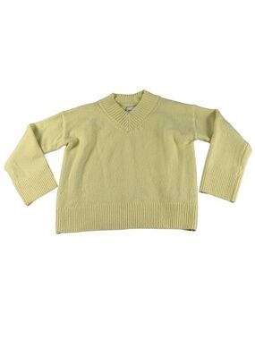 Abercrombie & Fitch Cozy Pastel Yellow V-neck Pullover Sweater Women XS Spring